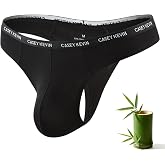 Casey Kevin Mens Thong Underwear Soft Bamboo Viscose Sexy Bikini G-Strings | Naturally Breathabl,Cool &amp; Comfort,Low Rise,3D Pouch,4-Way Stretch,T-Back