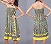 YiYaYo Womens Sexy Bohemian Vintage Strapless Summer Tube Top Dress Beachwear Yellow XXL
