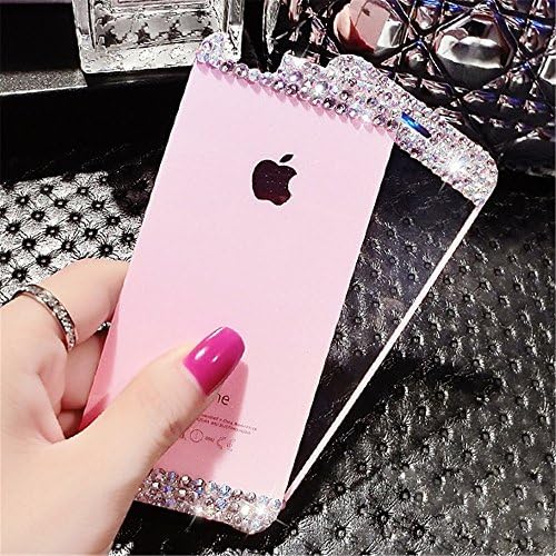 iPhone 6S Plus Screen Protector,CYZY Luxury Rhinestone Premium Front &amp; Back Tempered Glass Screen Protector for Apple iPhone 6 Plus and iPhone 6s Plus 5.5 Inch (Pink)