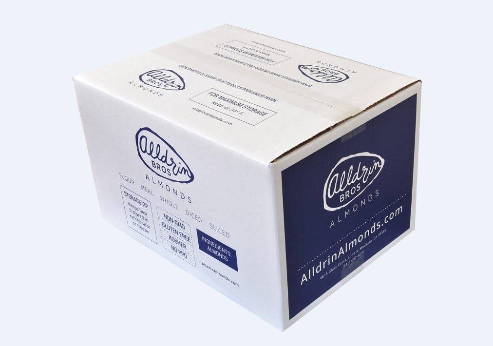 Natural Sliced Almonds by Alldrin Brothers- Raw, Unsalted, Non-GMO & chemical free- Brown skin included for taste & color- Lightly vacuum sealed to ensure minimal breakage-5 lbs