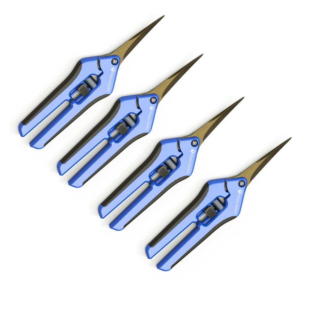 4 Pack Curved Tip Trimming Scissors with SpringLoaded Comfort Grip Handles and Titanium Coated