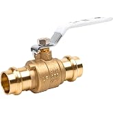 Cherbo 3/4 inch Press Valve Press Brass Ball Valve Fittings 1 Pack | Lead-Free Brass Full Port Water Stop Shut Off Ball Valve for Copper Tubing Connection with cUPC, NSF/ANSI 61&amp; NSF/ANSI 372