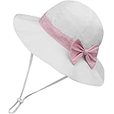 ECOSUMA Baby Sun Hat UPF 50+ Bucket Hat with Cute Bow for Girls 0-5 Years 1 Pack 2 Pack