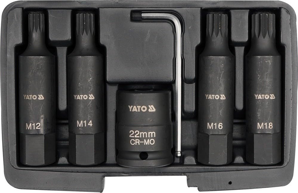 YATO YT-1157 6-Bit Spline Impact Set