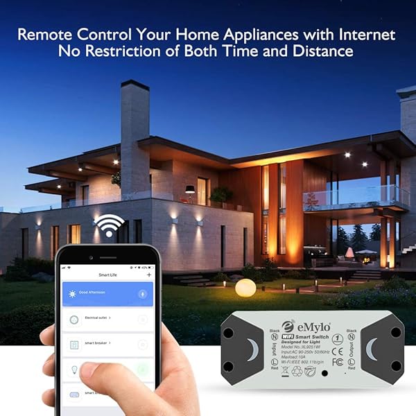 eMylo Smart WiFi Lichtschalter Drahtloser Relaisschalter Tuya Modul Fernbedienung Zeitgeber fr die Heimautomation Kompatibel mit Alexa Echo Google Home Support iPhone Android 2 Pack