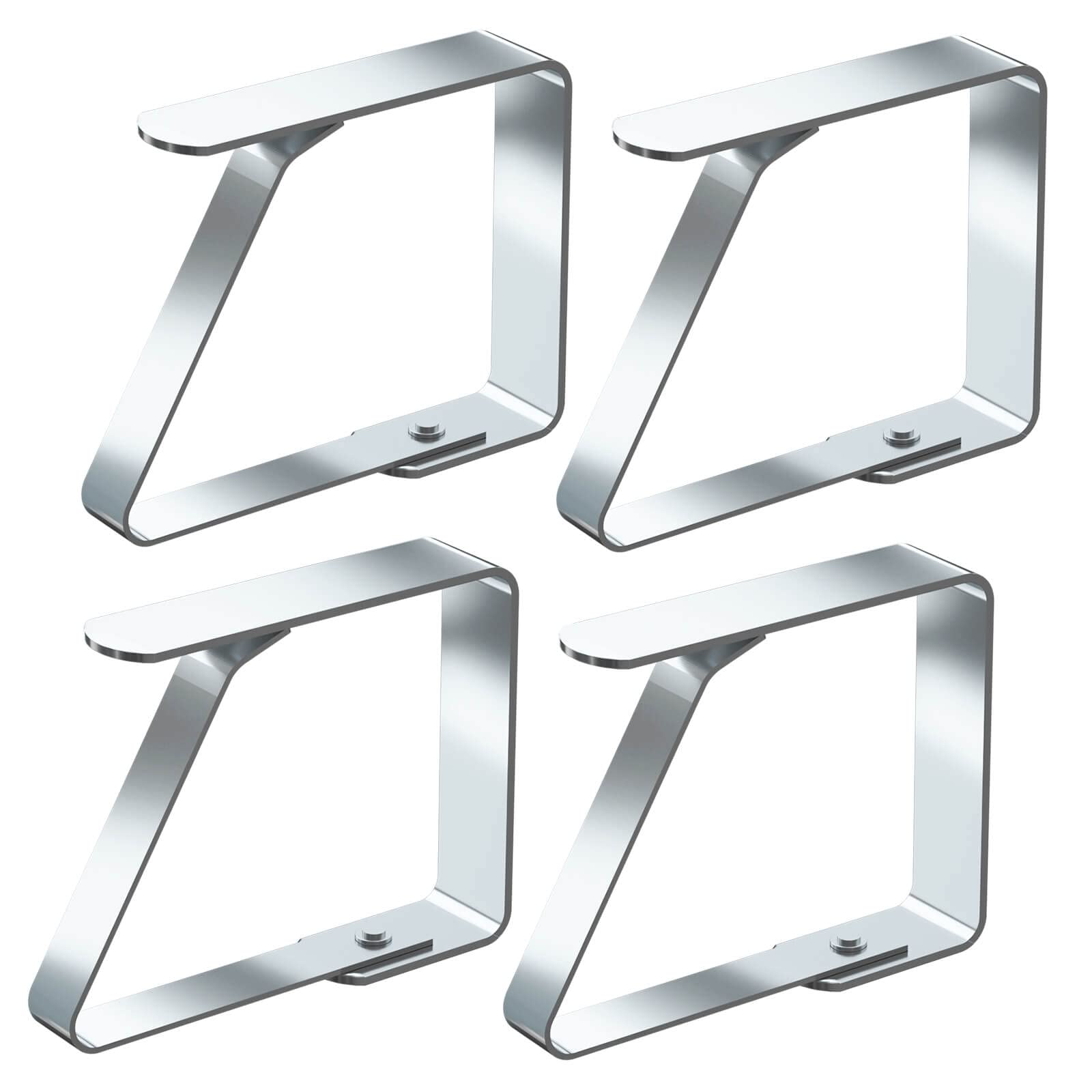 Blooven Large Tablecloth Clips 4 Pack Stainless Steel Table Cover Clamps Table Cloth Holderss, for Tables of 3-5 cm Thick (Large x 4 Pack)