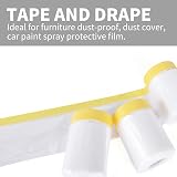TAPEBEAR Pre-Taped Masking Film 22in x 30yd Plastic Dust Sheeting Roll 3pk view 2