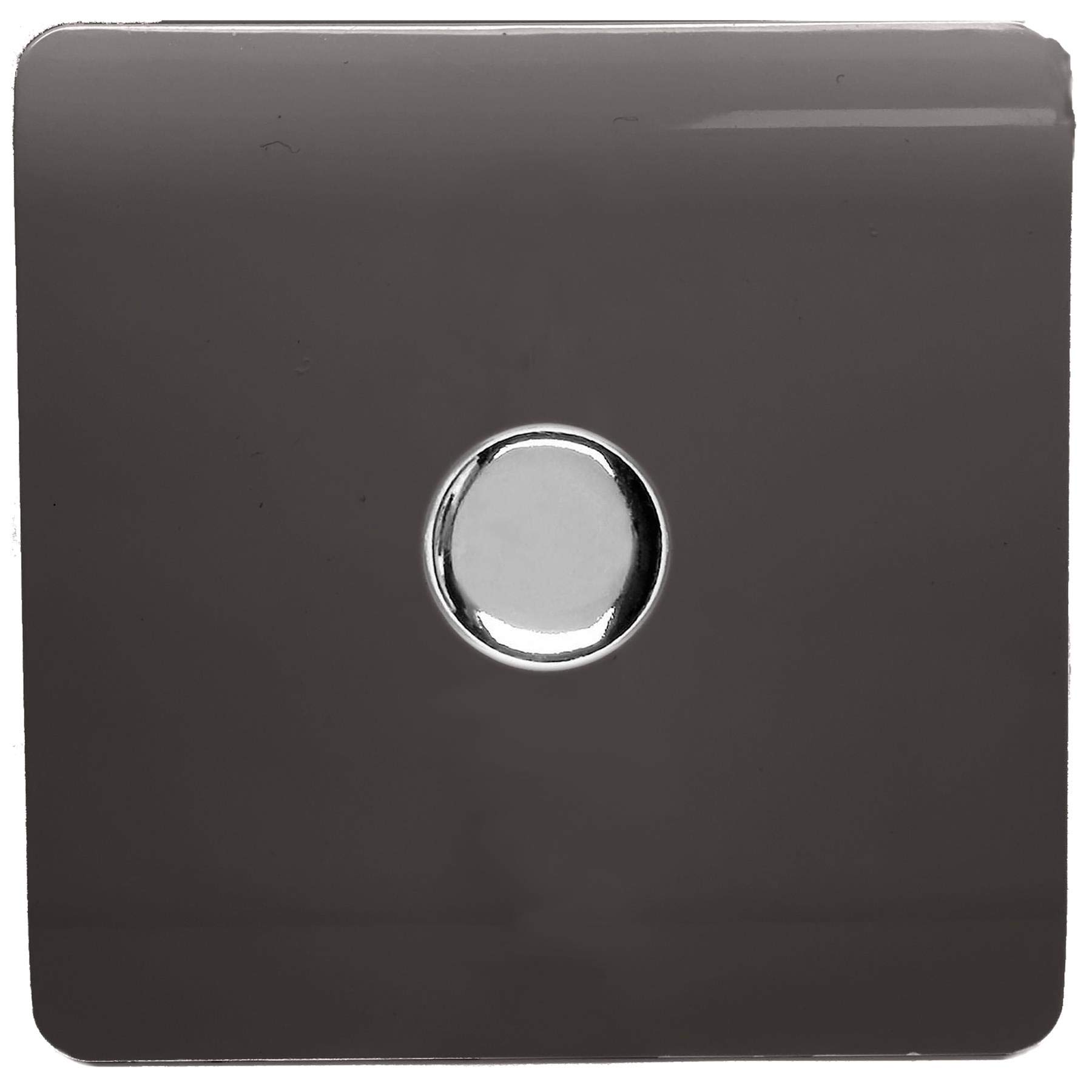 Trendi Artistic Modern Glossy Tactile 1 Gang 2 Way 120w LED Dimmer Switch Dark Brown