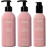 JVN Repair & Shine Essentials Set, Pack of 3, Includes Revive Repairing Shampoo, Conditioner, and Revive Rapid Repair Hair Bond Gloss, Made for Damaged Hair, Silicone-Free, Haircare for Women and Men