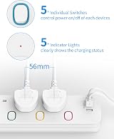 Mscien 1M Extension Lead with USB 4 Way Wall Mounted Power Strip 13A 3250W view 7