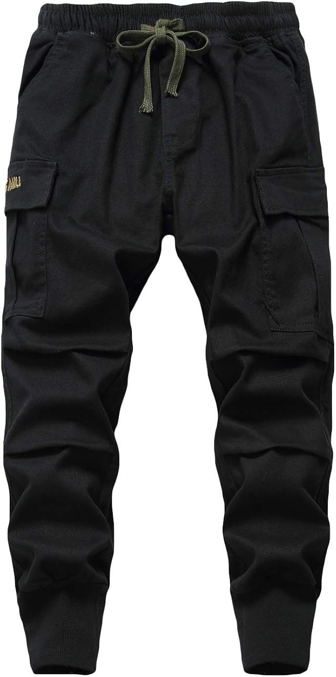 LAUSONS Kids Cargo Trousers Boys Casual Elastic Waist Pants Amazon.co