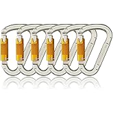 SOB Auto Locking Climbing Carabiner Clips,Heavy Duty Asymmetrical Carabiner Connector Used for Rappelling Gear Rescue Outdoor Projects Dog Leash