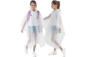 Borogo 2 Pack Raincoats for Kids, Kids Rain Jacket Reusable Rain Ponchos Rain Coats for Boys and Girls