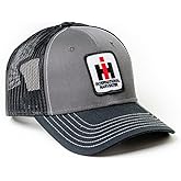 J&amp;D Productions unisex-adult International Harvester IH Logo Hat, Gray with Black Brim and Mesh Back