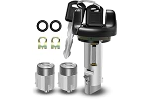 BOQNZN Ignition Switch Lock Cylinder and Door Lock Cylinder Set with Keys Fits for Chevy GMC C/K Pickup Tahoe Yukon Suburban 1995-1997, Car Auto Ignition Key Switch Lock Cylinder Replace 702671 702674