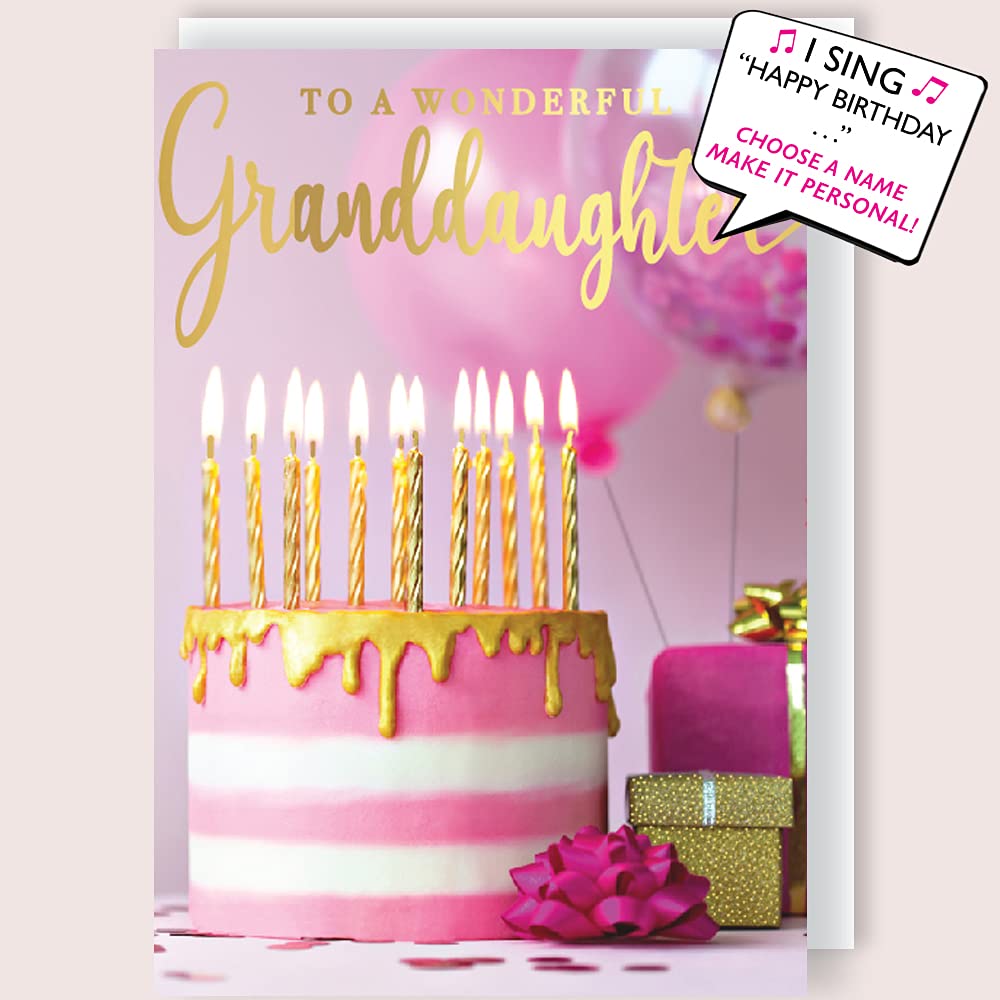 Wonderful Granddaughter Musical Birthday Card Singing"Happy Birthday to You" HBMIP003