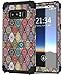 Hocase Galaxy Note 8 Case, Shockproof Heavy Duty Hybrid Silicone Rubber Bumper+Hard Shell Full Body Protective Phone Case w/Cute Mandala Floral Print for Samsung Galaxy Note 8 2017 - Black