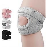 Paiwefil Knee Brace with Side Stabilizers & Patella Gel Pad Patella Knee Support Adjustable Breathable for Men & Women, Knee Sleeves for Injuries, Sports, and Workouts (Black)