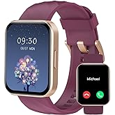 RUIMEN Smart Watches for Women Men (Answer/Make Calls) Compatible with iPhone/Android Phones, 1.85" HD Screen Fitness Tracker Heart Rate Monitor 100+ Sports Tracker Watch Waterproof (Purple)