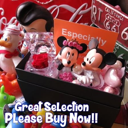 Amazon 結婚祝い ディズニー ミッキー ミニー 花 ウェディングドール付き プリザーブドフラワー入りギフト 横長ボックス入り プリザーブドフラワー オンライン通販
