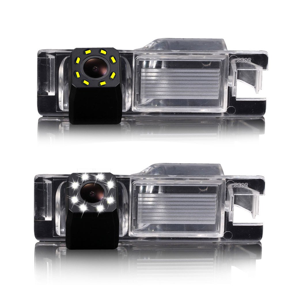 Dynavsal 8LED HD Night Visions Reverse Camera, 170 ° Wide Angle Waterproof License Plate Rear View Camera Backup Camera for Aifa Romeo 147/159/156 Benzina/Nuovo Spider/Giulietta 940/MiTo AR Furiosa