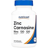 Nutricost Zinc Carnosine 86mg, 120 Capsules - Non-GMO, Gluten Free, Zinc L-Carnosine Supplement