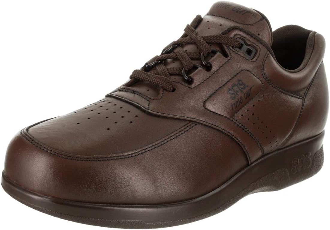 SAS Time Out Shoes for Men - Premium Leather Upper with Tie up Closure, Lightweight and Supportive Medicare Shoes