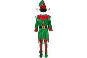Lorilida Boys Girls Christmas Elf Set Kids Santa Claus Helper Costume Xmas Party Fancy Dress Up Outfit