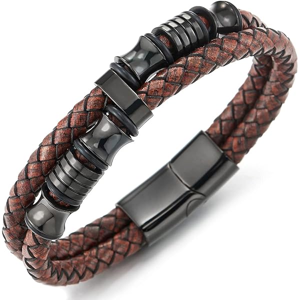 tig品　前後50㌢　合皮　4月10日頃発送 Amazon.com: ZIVEMOT Men's Vintage Braided Leather Chain