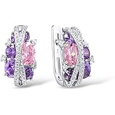 Santuzza 925 Sterling Silver Twist Dangle Earrings Cubic Zirconia Drop Earrings for Women