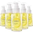 Coconut Oil Hairs Serum - Infused with Raw Virgin Olive Oil, Sweet Almond, Keratin, & Algae Extract - Rejuvenate, Strengthen and Restore Hair to Natural Beauty - 50ml (5 Pack)