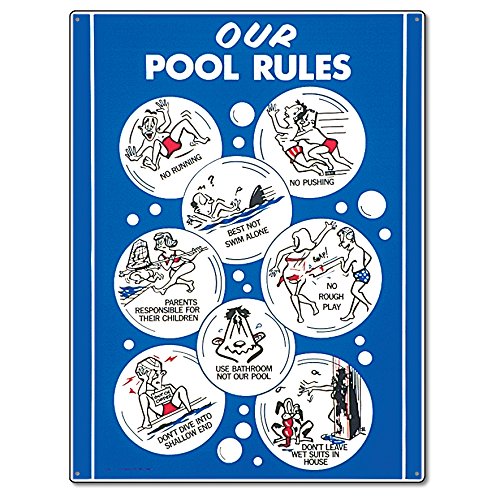 Poolmaster 41336 Our Pool Rules  Animation w/ Adults Sign for Residential Pools