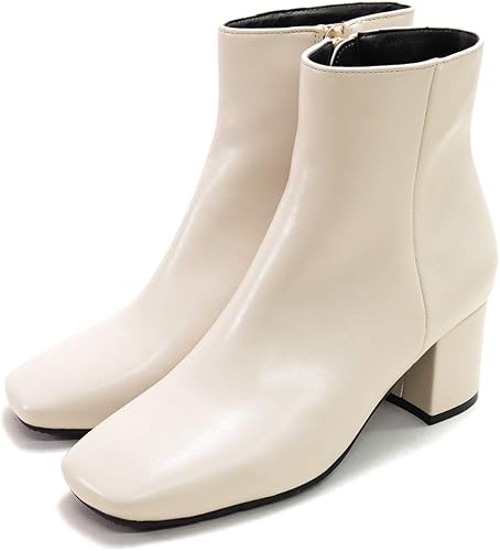 Amazon セスト インナーファー スクエアトゥ チャンキーヒール ショートブーツ レディース L アイボリー Dwb30 Iv L Sesto セスト ブーツ ブーティ