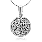 925 Sterling Silver Open Celtic Knot Circle Round Pendant Locket Necklace, 18 inches - Nickel Free