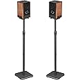 PEGZONE Universal Speaker Stands Pair, Height Adjustable from 33.8" to 44.4",11LBS Capacity,Surround Sound Speaker Stands, Compatible with Bose JBL Sony, Black, 2 Pack (Pair)