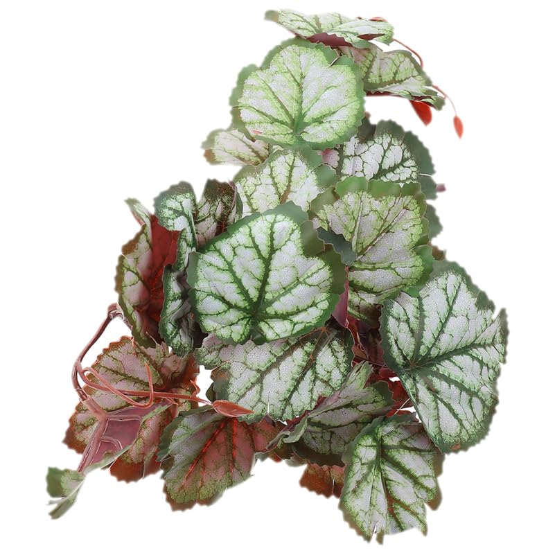 ORFOFE Artificial Hanging Plant with Suction Cup for Reptile Terrarium Decor Lifelike Climbing Leaves Habitat Accessory for Bearded Dragon Lizard Snake Amphibians