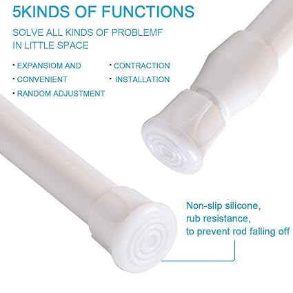 Approx Bathroom 6pcs Spring Tension Rods For Kitchen Wardrobe