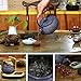 Cast Iron Teapot Stovetop 34 Oz Japanese Style Testubin Tea Kettle Tea Pot with Stainless Steel Infuser Enamel Interior (Blue Floral,1000 ml,Large)