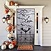 AerWo Halloween Curtains, 2PCS Spider Web Bats Curtains, Black Lace Door Curtain Panel Decor for Halloween Window Decorations, 40 x 84 Inch