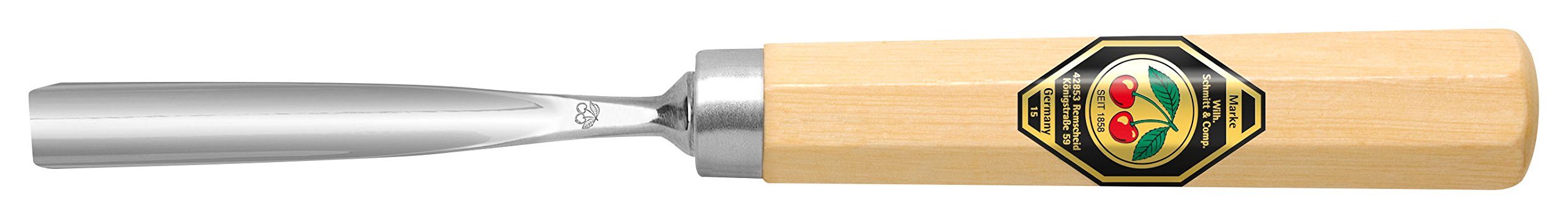 Kirschen 3208006 8 Cut Straight Chip Carving Tool with Handle, Beige/Silver, 6 mm