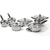 berghoff ouro stainless steel 11 piece cookware set with rose gold handle
