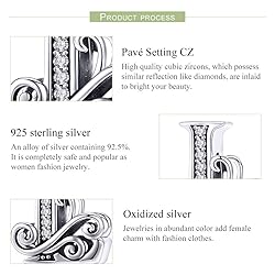 925 Sterling Silver Letter L Charms for Pandora