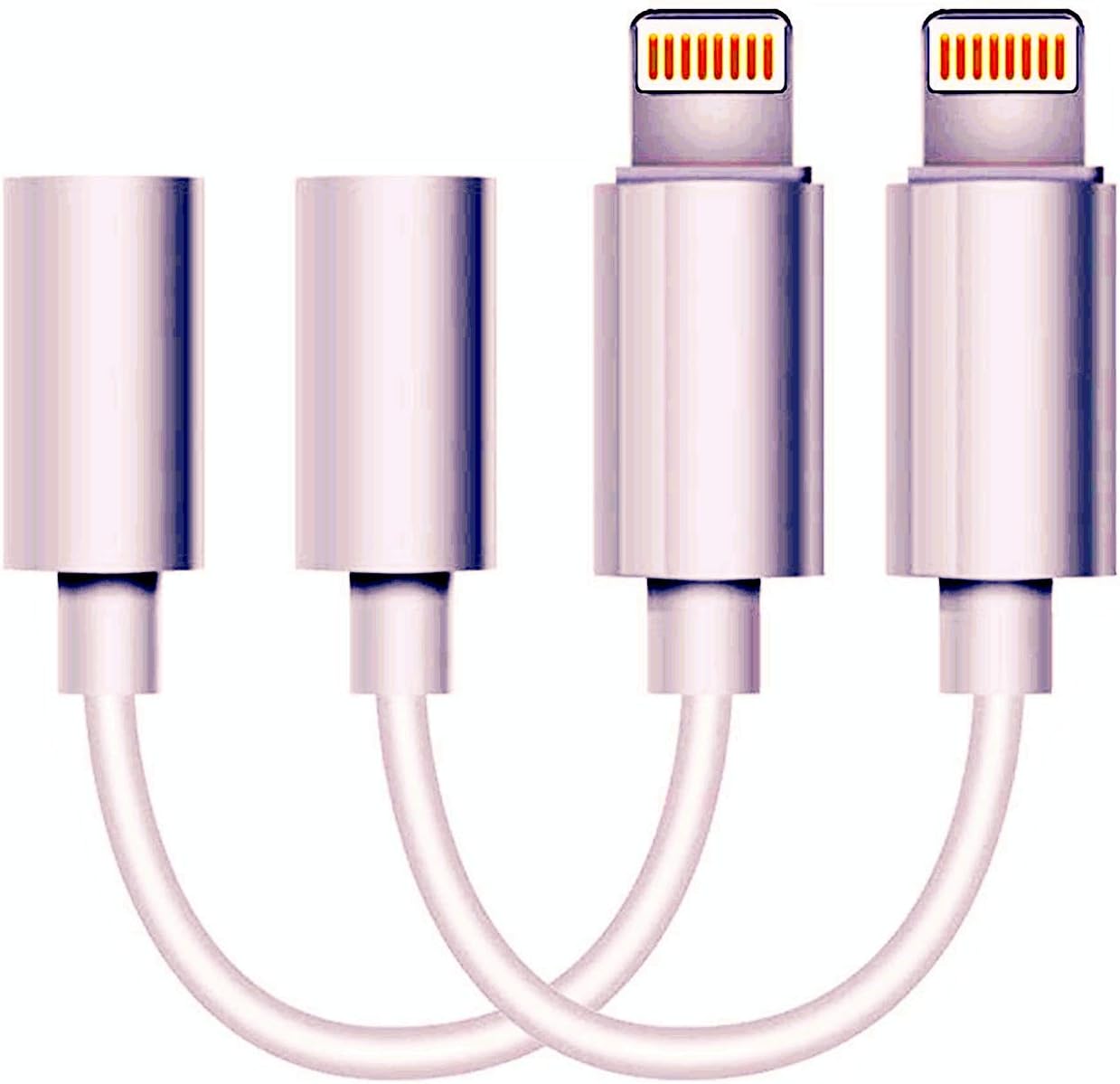 (2 Pack)Lighting to 3.5mm Headphones/earbuds Jack Adapter Headsets converter X-MAS-CC046-red