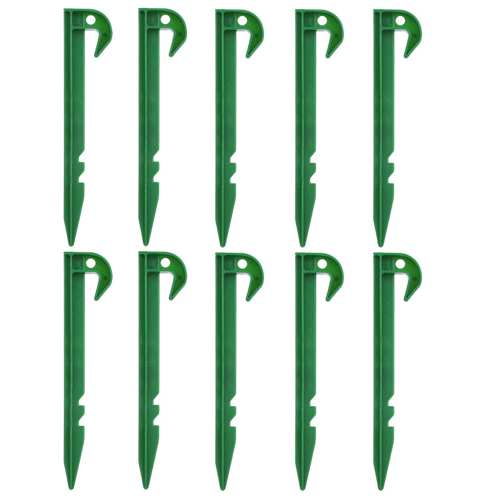 Garden Fixing Pegs, 10 Pcs Plastic Universal Ground Pegs Tent Pegs Outdoor Stakes for Greenhouse Insect Mesh Sunshade Mesh