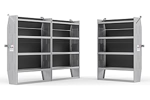 AA PRODUCTS INC. AA Products SH-6004(3) Steel Mid/High Roof Van Shelving Storage System Fits Transit, NV, Promaster and Sprinter, Set of 3 Van Shelving Units, 42''W x 60''H x 13''D