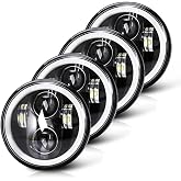 4pcs 5 3/4" 5.75 LED Headlights with High Low Beam Amber turn signal White DRL, 5 3/4 led headlight Halo Ring