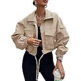 UEAL Womens Cropped Bomber Jacket 2026 Trendy Zip Up Lightweight Utility Anorak Coat With Pockets