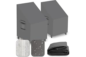 CNCZMH Heavy Duty Patio Chair Covers Waterproof Outdoor, 2 Pack 600D Patio Furniture Covers for Outdoor Rocking Swivel Adirondack Chairs, Lounge Deep Seat 30'' W x 37''D x 24''H/ 31''H Grey