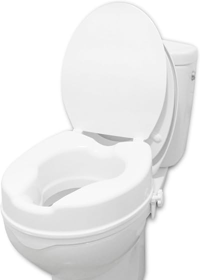 PEPE Mobility Raised Toilet Seat with Lid 4 Inch 10 cm