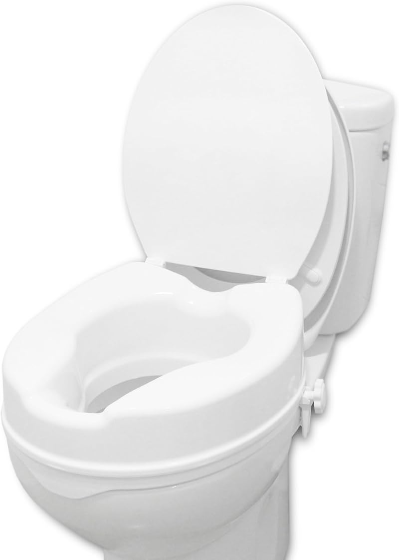 PEPE Mobility Raised Toilet Seat with Lid 4 Inch 10 cm
